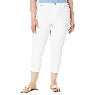 Hue Capri Jeans Women White Ultra Soft Denim High-rise Skinny Leg Crop Red818