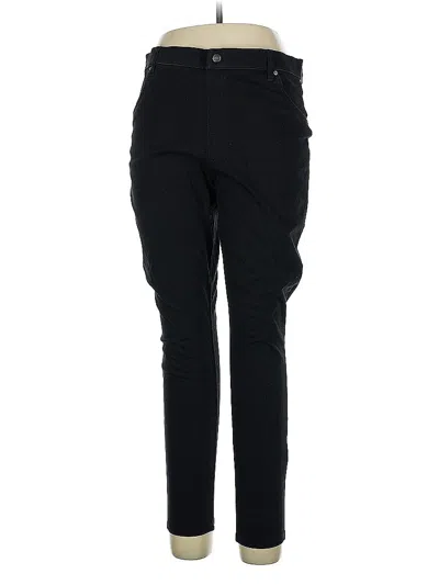 Pre-owned Hue Casual Pants In Black