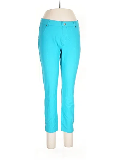 Pre-owned Hue Casual Pants In Blue