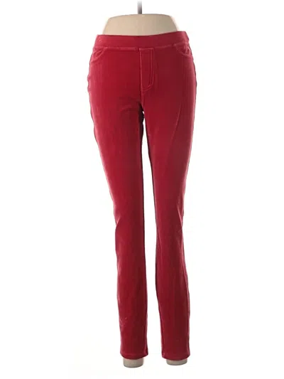 Pre-owned Hue Casual Pants In Burgundy