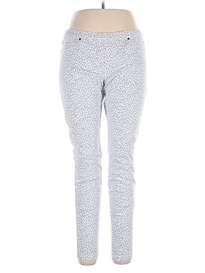 Pre-owned Hue Casual Pants In Silver