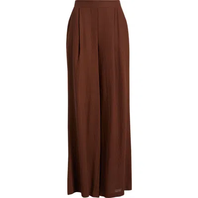 Hue Coastal Palazzo Pants In Brown