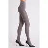 Hue Cotton Blend Cable Tights In Grey