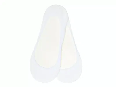 Hue Cotton No Show Liners 2 Pack In White