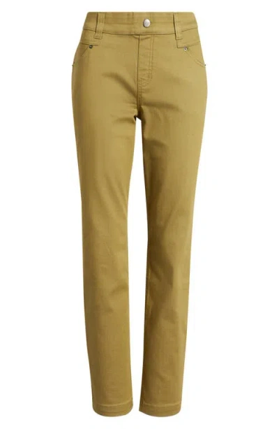 Hue Crosshatch Denim Straight Leg Leggings In Green