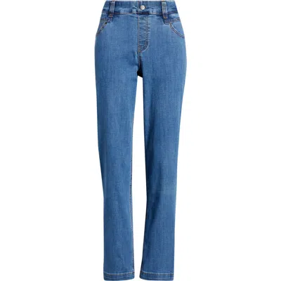 Hue Crosshatch Pedal Pusher Denim Leggings In Blue