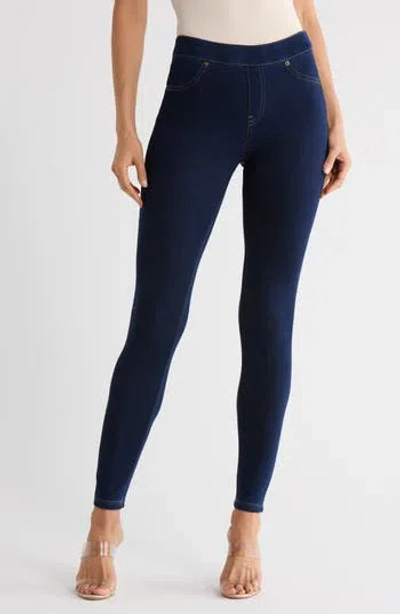 Hue Denim Leggings In Blue