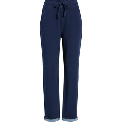 Hue Drawstring Denim Joggers In Dk. Rinse Wash