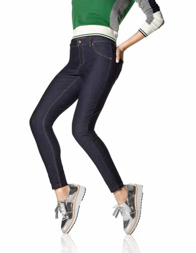 Hue Essential Denim Leggings In Deep Indigo Wash In Multi