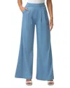 Hue Wide Leg Pull-on Denim Pants In Blue