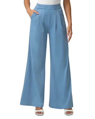 Hue Fluid Denim Palazzo Pants In Blue