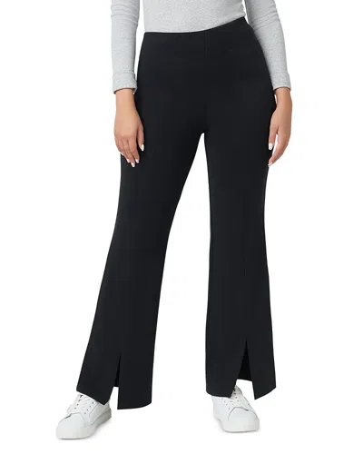 Hue Front Slit Flare Leggings In Black