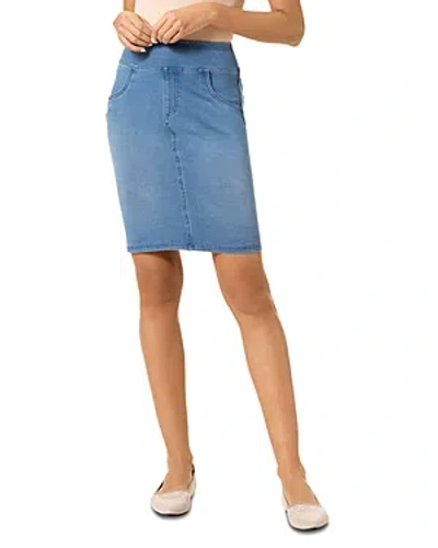 Hue Game Changing Pull On Denim Skirt In Classic Light