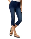 Hue Game Changing Tulip Hem Denim Leggings In Dark Rinse