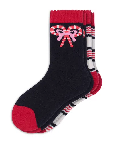 Hue Holiday Ribbed Crew Socks, Pack Of 2 In Black