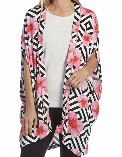 Hue Intimates Everyday Sleepwear Robes In Pink/black/white In Multi