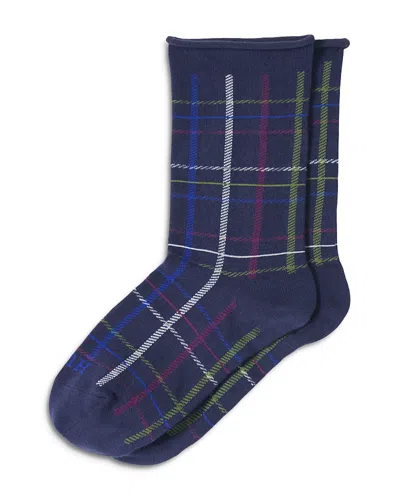 Hue Jean Socks In Blue Plaid