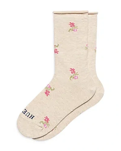 Hue Jean Socks In Oatmeal Ditsy