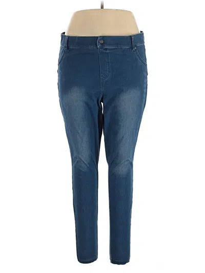 Pre-owned Hue Jeggings In Blue