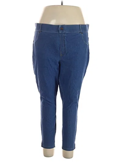 Pre-owned Hue Jeggings In Blue