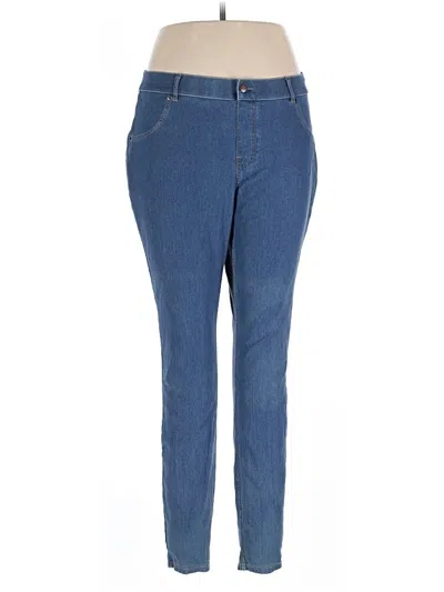 Pre-owned Hue Jeggings In Blue