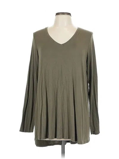 Pre-owned Hue Long Sleeve T-shirt In Green