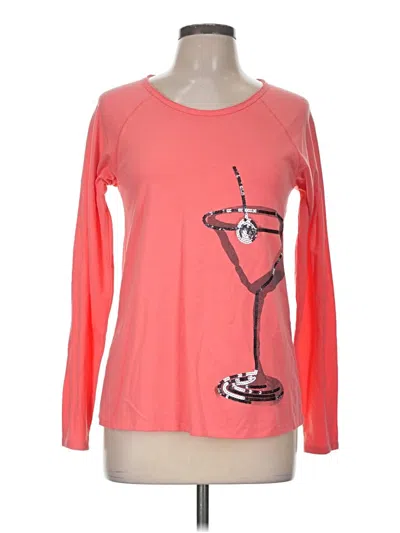 Pre-owned Hue Long Sleeve T-shirt In Pink