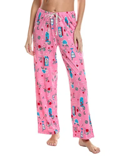 Hue Merry Cocktails Long Pajama Pant In Pink