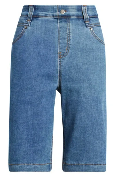 Hue Mid Rise Bermuda Shorts In Blue