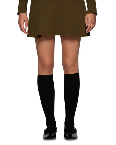 Hue Mixed Rib Knee Socks In Black