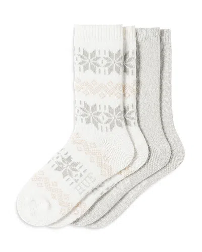 Hue Nordic Snowflake Boot Socks, Pack Of 2 In Ivory Pack