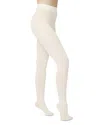 Hue Opaque Control Top Sheer Rib Tights In White