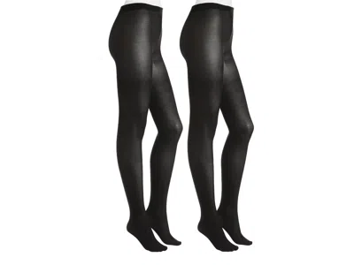 Hue Opaque Tights 2 Pack In Black