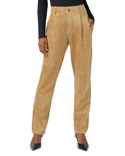 Hue Pleated Corduroy Pants In Tiger's Eye