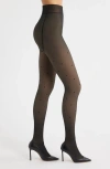 Hue Polka Dot Faux Sheer Tights In Black
