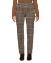 Hue Plaid Pintuck Pull-on Pants In Brown