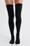 Hue Qpaque Over The Knee Socks In Black