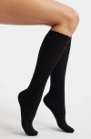 Hue Rib Tweed Knee High Socks In Black