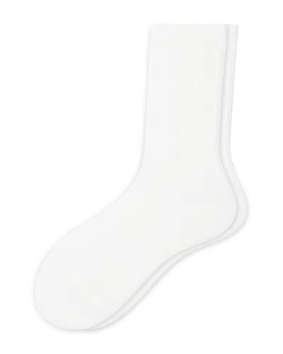 Hue Ribbed Cable Crew Socks In White