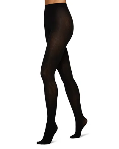 Hue Ribbed Control Top Tights In Multi
