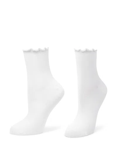 Hue Ruffle Edge Ankle Socks, Pack Of 3 In White