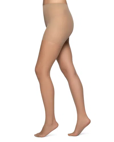 Hue Run Resist Sheer Control Top Tights In Neutral