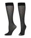 Hue Sheer Dot Knee High Socks In Black