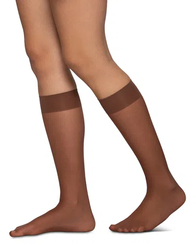 Hue Sheer Knee-high Socks, Set Of 2 In Multi