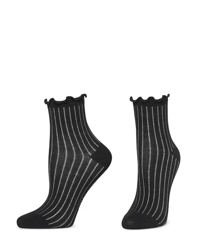 Hue Sheer Rib Anklet Socks In Black