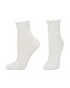 Hue Sheer Rib Anklet Socks In White