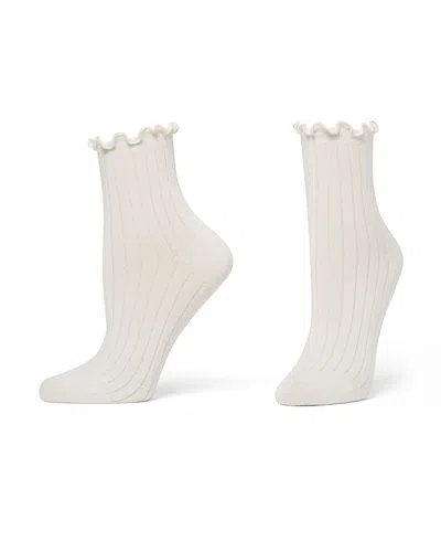 Hue Sheer Rib Anklet Socks In White