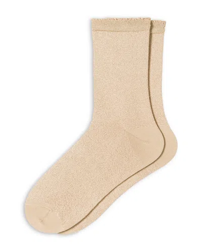 Hue Shimmer Nights Crew Socks In Nude
