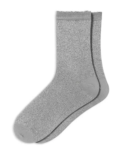 Hue Shimmer Nights Crew Socks In Silver Grey
