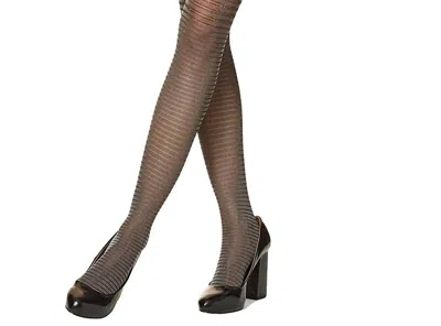Hue Shimmer Stripe Tights In Black